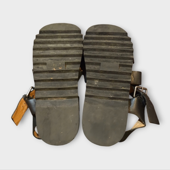 Madewell Addie Black Leather Sandals Size 8 - Picture 7 of 8